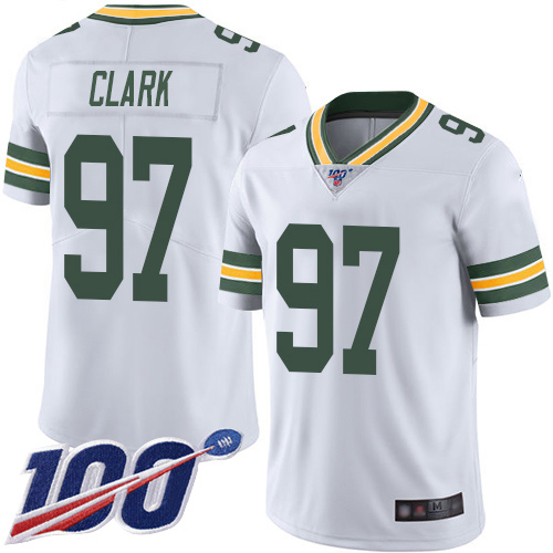 Green Bay Packers Limited White Men 97 Clark Kenny Road Jersey Nike NFL 100th Season Vapor Untouchable